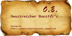 Oesztreicher Bonifác névjegykártya